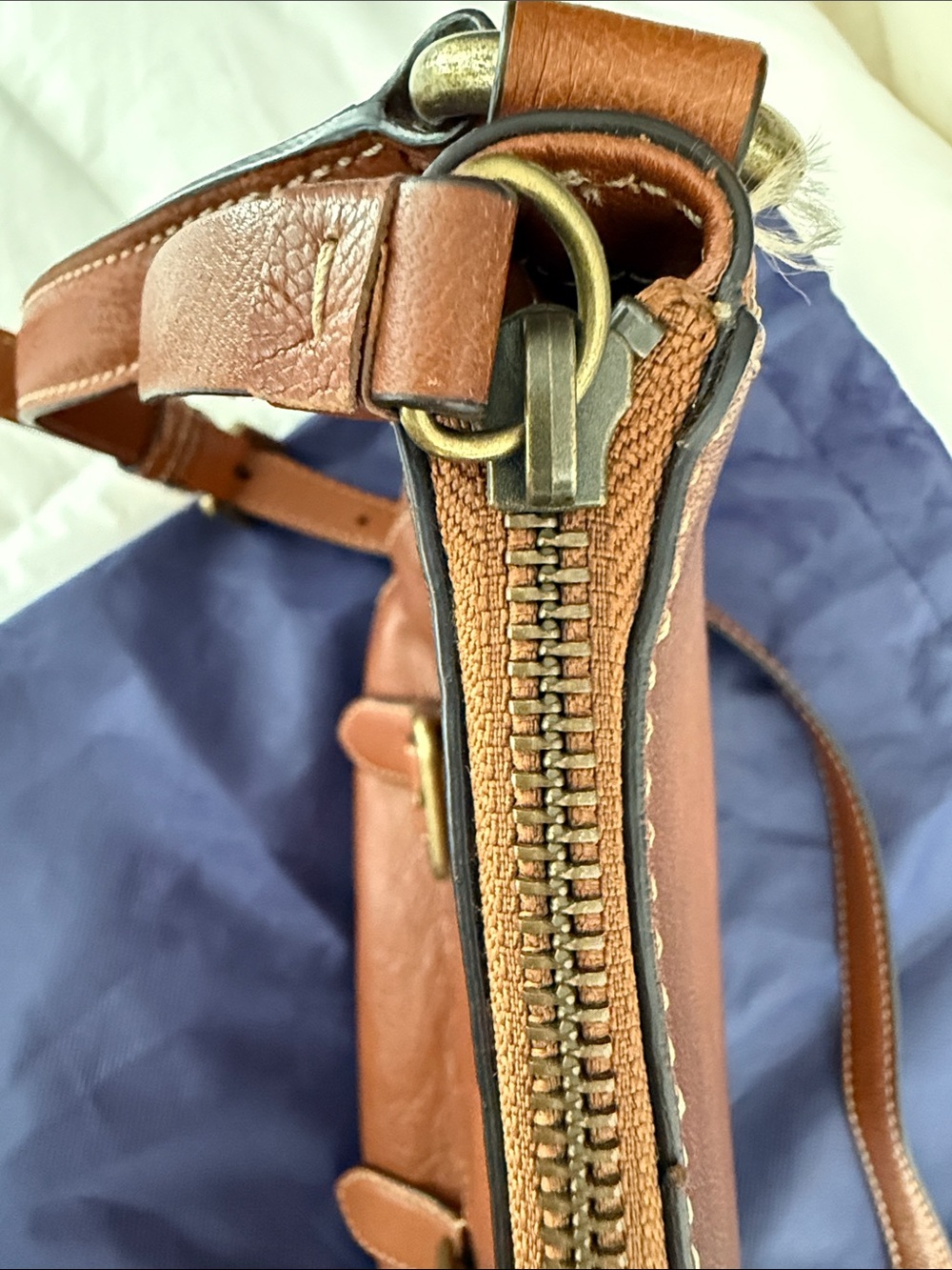 FRYE Timeless Leather Crossbody Bag in Cognac - Picture 15 of 16